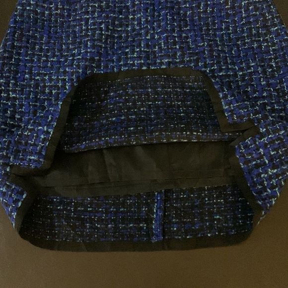 J. Crew mini skirt Shirttail Mini piped tweed blue and light blue cotton wool 4 - Picture 7 of 15